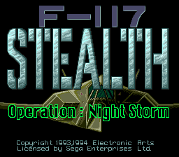 F-117 Stealth - Operation Night Storm (Japan) Title Screen